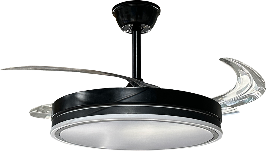 LED stropní svítidla Optonica - LED stropní ventilátor 36W/3CCT černá + dálkové ovládání - foto 1