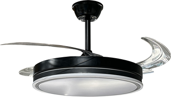 LED stropní svítidla - LED stropní ventilátor 36W/3CCT černá + dálkové ovládání