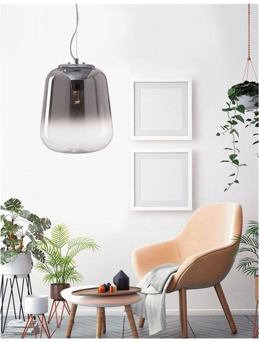 Koule - NV 7212601 Závěsné svítidlo OLIVERIO kouřové sklo s přechodem chromovaný hliník E27 1x12W IP20 bez žárovky - NOVA LUCE - foto 1