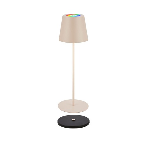 Stolní lampy dekorační - BRILO 7517011 Cilano RGBW stolní lampa na baterie IP44, stmívatelná, vč. nabíjecí základny, béžová - BRILO - foto 1