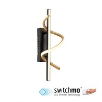 Dekorativní - LD 19111-68 EMANDA LED nástěnné svítidlo černé mosaz zakřivené krokově stmívatelné 3000K - JUST LIGHT