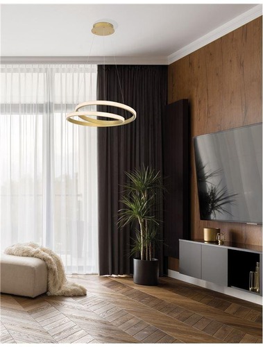 Kruhová - NV 9818510 Závěsné svítidlo GRANIA matný zlatý hliník a akryl LED 25W 230V 3000K IP20 stmívatelné - NOVA LUCE - foto 1