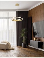 Kruhová - NV 9818510 Závěsné svítidlo GRANIA matný zlatý hliník a akryl LED 25W 230V 3000K IP20 stmívatelné - NOVA LUCE