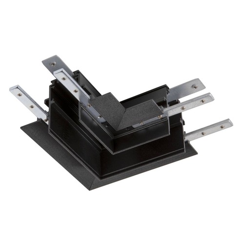 Lištové Magnetic SLV - LA 1006587 L-spojka 48 V TRACK, pro montážní lištu hlub., vlevo, černá - BIG WHITE (SLV) - foto 1