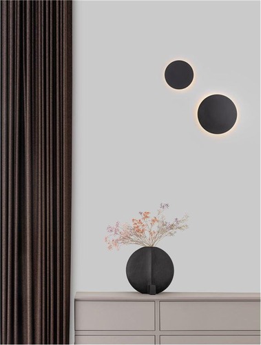 Nepřímé osvětlení - NV 9248151 Nástěnné svítidlo CYRCLE černý hliník a akryl LED 22.5W 230V 3000K IP20 - NOVA LUCE - foto 1