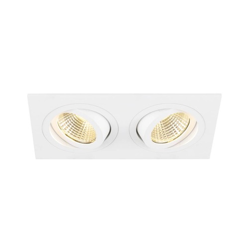 Hranatá - LA 1008513 NEW TRIA® 155 zapuštěné stropní svítidlo, čtvercové, 3000K, dvoulampa, PHASE, 38°, bílé - BIG WHITE (SLV) - foto 1