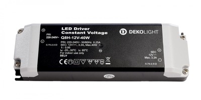 Stabilizované napětí - IMPR 862162 Deko-Light napájení BASIC CV Q8H-12-40W konstantní napětí 0-3300 mA IP20 12V DC 40W