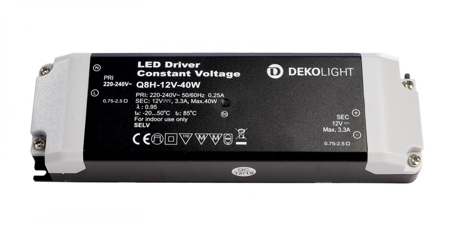 Stabilizované napětí - IMPR 862162 Deko-Light napájení BASIC CV Q8H-12-40W konstantní napětí 0-3300 mA IP20 12V DC 40W - foto 1