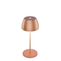 Stolní lampy dekorační - BRILO 7552013 Nabíjecí stolní lampa Riffle Mini - 20 cm, 1,5W, 150lm, bezdrátová, LED, stmívatelné, dotykový vypínač, měď - BRILO