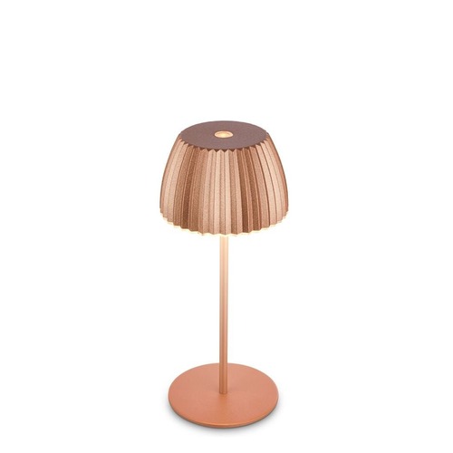 Stolní lampy dekorační - BRILO 7552013 Nabíjecí stolní lampa Riffle Mini - 20 cm, 1,5W, 150lm, bezdrátová, LED, stmívatelné, dotykový vypínač, měď - BRILO - foto 1