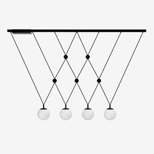 Vícečetná - LU ZK4.L1.G140.61M DALI2 Závěsné svítidlo GEO 23,2W LED 3000K sklo černá opál ZK4.L1.G140.61L DALI - LUCIS - foto 1