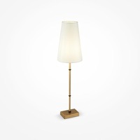 Stolní lampy dekorační - M H001TL-01BS Stolní lampa Zaragoza 40W E14 bílá mosaz kov látka - MAYTONI