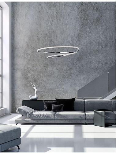 Kruhová - NV 8101201 Závěsné svítidlo VIAREGGIO chromovaný hliník a akryl LED 29W 230V 3000K IP20 - NOVA LUCE - foto 1