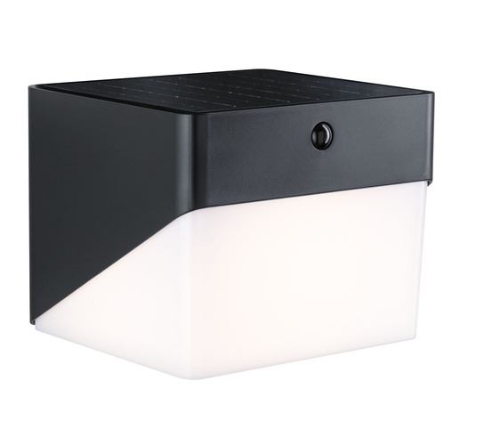 Nástěnná - P 95746 Hybrid LED venkovní nástěnné svítidlo Lioren domovní 230V + solární IP44 hranaté 170x170mm 3000K 2,3W 230V černá - PAULMANN - foto 1