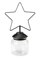Interiérové dekorace - MAR 705854 Sweetie černá hvězda se skleněnou nádobou - Markslöjd