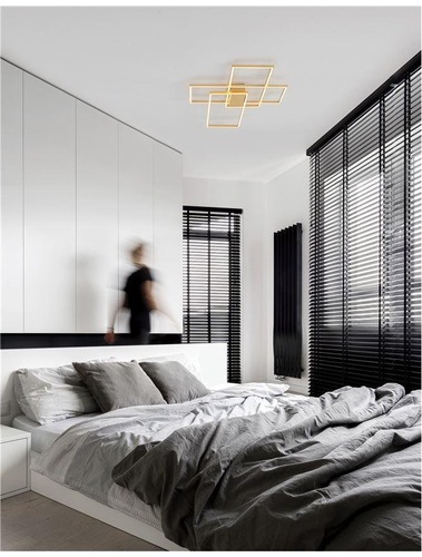 Hranatá - NV 9508432 Stropní svítidlo BILBAO plátkovaný zlatý hliník a akryl LED 55W 230V 3000K IP20 stmívatelné - NOVA LUCE - foto 1