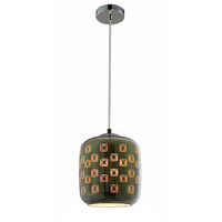 LED přívěšek - 3D skleněný přívěsek D200 Chrome Square