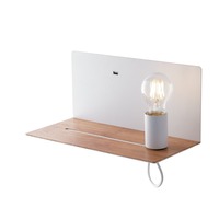 Dekorativní - FAN I-FLASH-AP BCO Nástěnné svítidlo Flash, bílé, s poličkou/USB 2 A, 1 x E27, 33 x 18 x 15 cm - FANEUROPE
