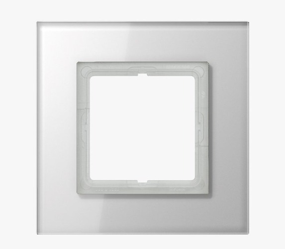 Vypínače a zásuvky - JU LSP981GLWW Rámeček sklo alpská bílá LSP 981 GL WW - JUNG - foto 1