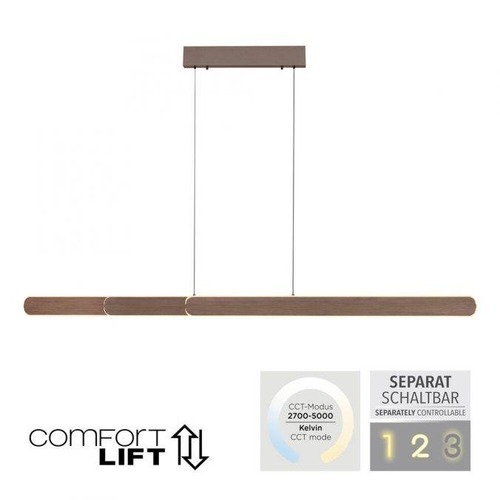 Podélná - PN 2577-34 LED závěsné svítidlo ADRIANA tmavá hnědá nastavitelná výška 2700-5000K - PAUL NEUHAUS - foto 1