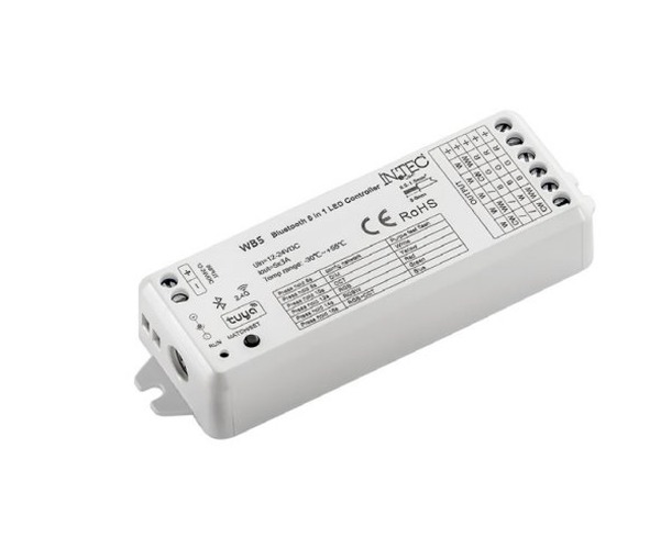Ovladače a stmívače pro jednobarevné LED pásky - FAN RF-BT-CONTROL-5CH Přijímač Bluetooth /RF 2,4 GHz INPUT 15,5 A 12-24 V OUTPUT 5 CH - 3 A/CH (5x36-72 W) 11,4x3,8x2 cm - FANEUROPE - foto 1