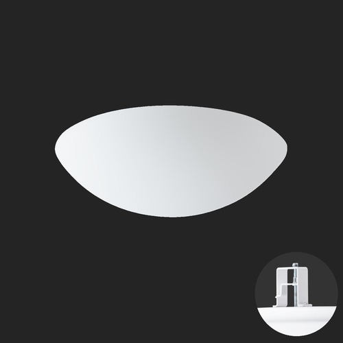 Koupelnová - OS AUR68606 AURA V10 stropní/nástěnné skleněné polovestavné svítidlo bílá IP44 4000 K 20W LED HF nouzové kombinované 3 h (původní kód OS 68606) - OSMONT - foto 1