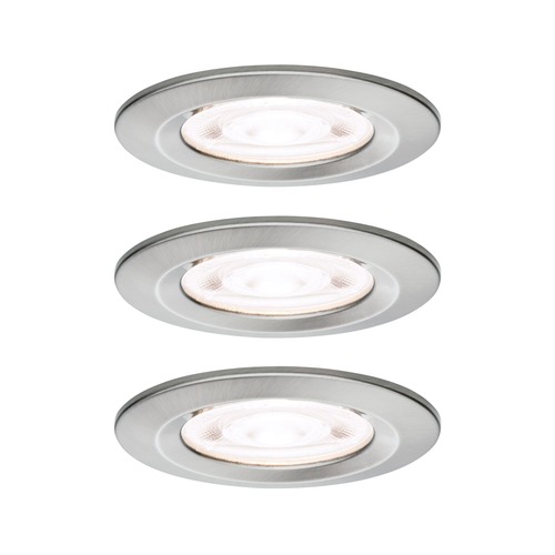 Koupelnová - P 92338 LED vestavné svítidlo Nova GU10 Flat nevýklopné IP44 3x4,9W 230V 4000K kov kartáčovaný - PAULMANN - foto 1