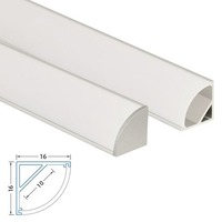 Akční zboží - ML-761.041.02.2 Rohový hliníkový profil RS, 16x16 mm, mléčný difuzor, komplet, 2 m