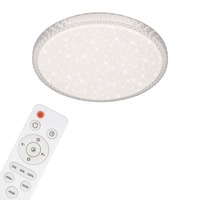 Kruhová - BRILO 3412-016 LED stropní svítidlo hvězdné nebe, pr. 39 cm, 24 W, bílé - BRILO