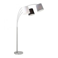 Stojací lampy - LD 15461-55 MELVIN Stojací svítidlo v barvě oceli s tříbarevným látkovým stínítkem v moderním designu - LEUCHTEN DIREKT / JUST LIGHT