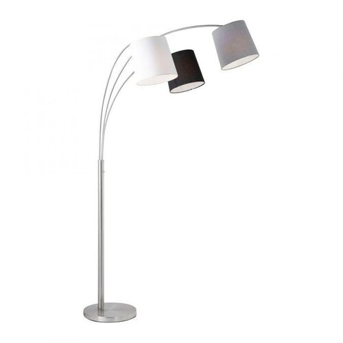 Stojací lampy - LD 15461-55 MELVIN Stojací svítidlo v barvě oceli s tříbarevným látkovým stínítkem v moderním designu - LEUCHTEN DIREKT / JUST LIGHT - foto 1