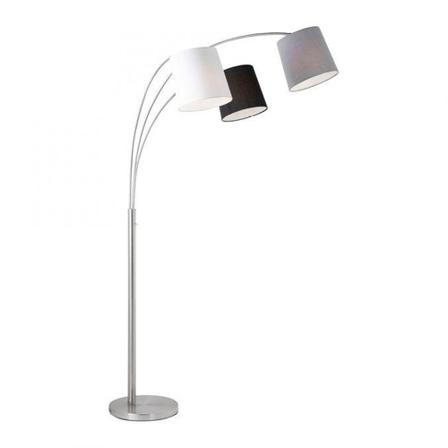 Stojací lampy - LD 15461-55 MELVIN Stojací svítidlo v barvě oceli s tříbarevným látkovým stínítkem v moderním designu - LEUCHTEN DIREKT / JUST LIGHT - foto 1