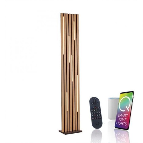 Stojací lampy - PN 822-79 LED stojací svítidlo Q-AKUSTIK dřevo, přírodní stmívatelné Smarthome ZigBee 2700-5000K - PAUL NEUHAUS - foto 1