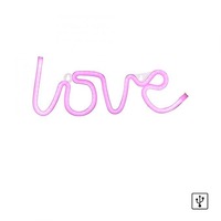 Dekorativní - LD 85021-87 NEON-LOVE LED nástěnné svítidlo LOVE růžové USB, šňůrový vypínač, dekorativní - LEUCHTEN DIREKT / JUST LIGHT