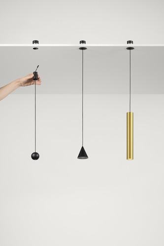 SHIFT project - FAN SHIFT-BALL-5-NER Závěsné svítidlo Shift Ball (černé, kov) 48 V, 5 W, 3000 K, pr. 50 x 1500 mm - FANEUROPE - foto 1