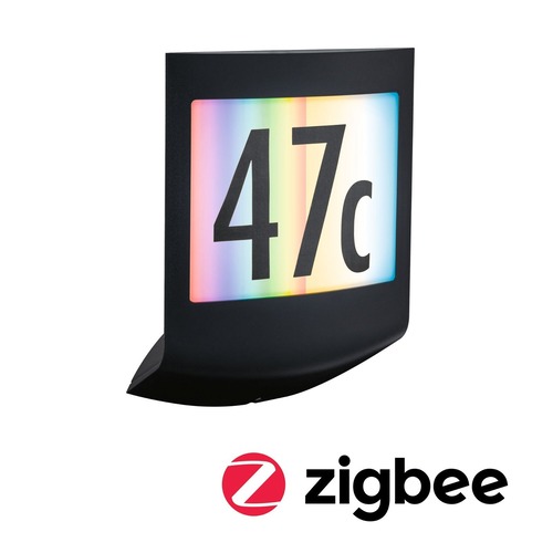 Nástěnná - P 94513 LED venkovní nástěnné svítidlo Smart Home Zigbee Padea soumrakový senzor IP44 198x71mm RGBW+ 8,2W 230V antracit umělá hmota - PAULMANN - foto 1
