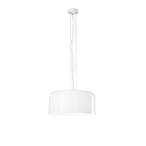 Kruhová - FAN I-GIBUS-S40 BCO Závěsné svítidlo Gibus, bílé, 1 x E27, 40 x 40 x 150 cm - FANEUROPE - foto 1