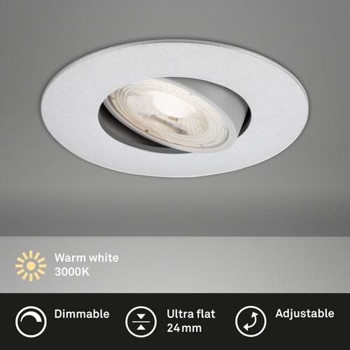 Kruhová - BRI 7048-014 LED vestavné svítidlo, pr. 9 cm, 5 W, matný chrom - BRILONER - foto 1