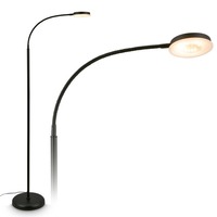 Stojací lampy - BRILO 1585015 Megg stojanová lampa - 12W, 800lm, LED, stmívatelná, nastavitelná, dotykový vypínač, černá - BRILO