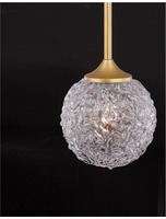 Koule - NV 9160211 Závěsné svítidlo MIRANO čiré strukturované sklo a broušená zlatá ocel G9 1x5W 230V IP20 bez žárovky - NOVA LUCE