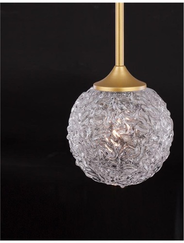 Koule - NV 9160211 Závěsné svítidlo MIRANO čiré strukturované sklo a broušená zlatá ocel G9 1x5W 230V IP20 bez žárovky - NOVA LUCE - foto 1