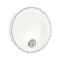 Nástěnná - P 94699 LED venkovní nástěnné svítidlo Platomo pohybové čidlo IP44 kruhové 180mm 3000K 14,5W 230V bílá umělá hmota - PAULMANN