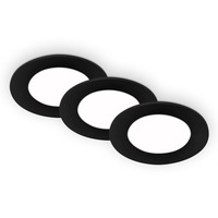 Kruhová - BRI 7057-435 LED vestavná svítidla 3ks sada, pr.8,6 cm, 3x LED, 3 W, 350 lm, černá - BRILONER