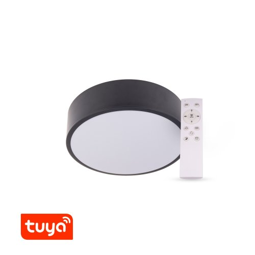 Kruhová - SMART Tuya LED svítidlo RENDO 24W CCT kulaté černé - foto 1