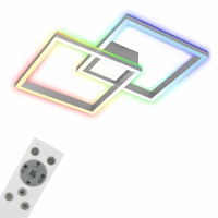 Hranatá - BRILO 3755-019 RGB CCT LED stropní svítidlo, 59,7 cm, 44 W, 4400 lm, hliník - BRILO