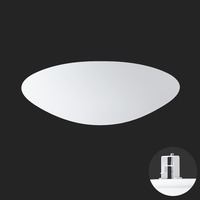 Koupelnová - OS AUR59377 AURA V9 stropní/nástěnné skleněné polovestavné svítidlo bílá IP44 3000 K 35W LED nouzové kombinované 3 h (původní kód OS 59377) - OSMONT