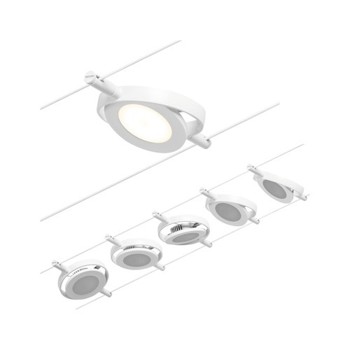 Sady - P 94416 LED lankový systém RoaMac základní sada 5x4,5W 3000K 230/12V bílá/chrom - PAULMANN - foto 1