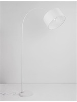 Stojací lampy - NV 9401653 Stojací lampa SAMA bílé stínidlo bílá hliníková základna E27 1x12W 230V IP20 bez žárovky - NOVA LUCE