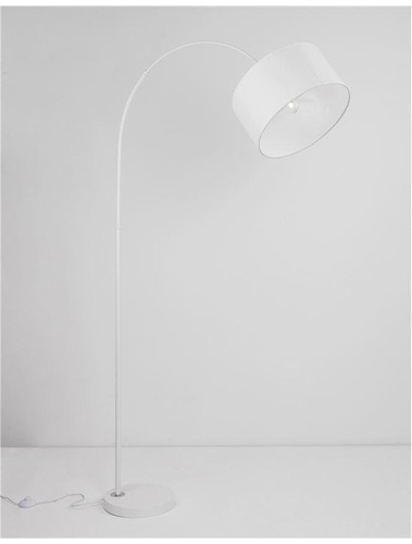 Stojací lampy - NV 9401653 Stojací lampa SAMA bílé stínidlo bílá hliníková základna E27 1x12W 230V IP20 bez žárovky - NOVA LUCE - foto 1