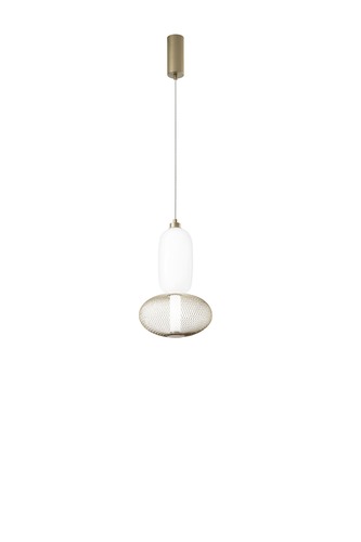 Subtilní - FAN LED-INKAS-S2-ORO Závěsné LED svítidlo Inkas (zlaté, sklo) 16 W, 1860 lm, CCT 3000 / 3500 / 4000 K, 25 x 215 cm - FANEUROPE - foto 1